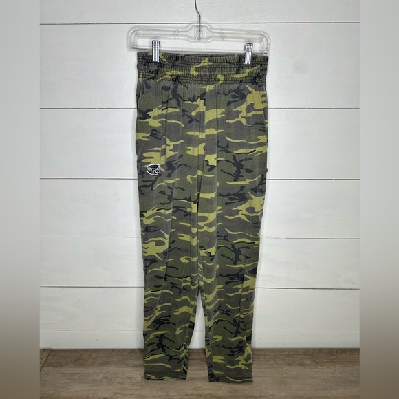 Vintage Otomix Sport Baggy Workout Pants Jogger Green Camo Print Size Medium - Picture 1 of 6